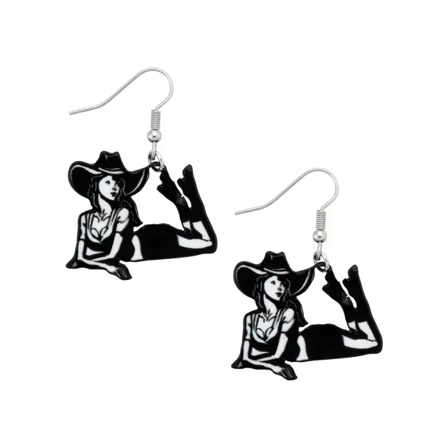 Laying Cow Girl Dangle Earrings at Spencer's