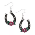 Skull Flower Horseshoe Dangle Earrings at Spencer's