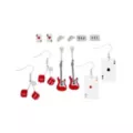 Multi-Pack CZ Cherry Dice Dangle and Stud Earrings - 6 Pack at Spencer's