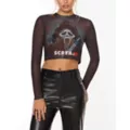 Ghost Face Long Sleeve Mesh Top - Scream VI at Spencer's