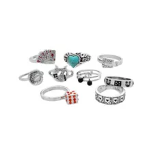 Multi-Pack CZ Playing Cards Assorted Rings - 9 Pack at Spencer's