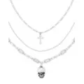 Multi-Pack Silver Cross Skull Necklace Set - 3 Pack at Spencer's