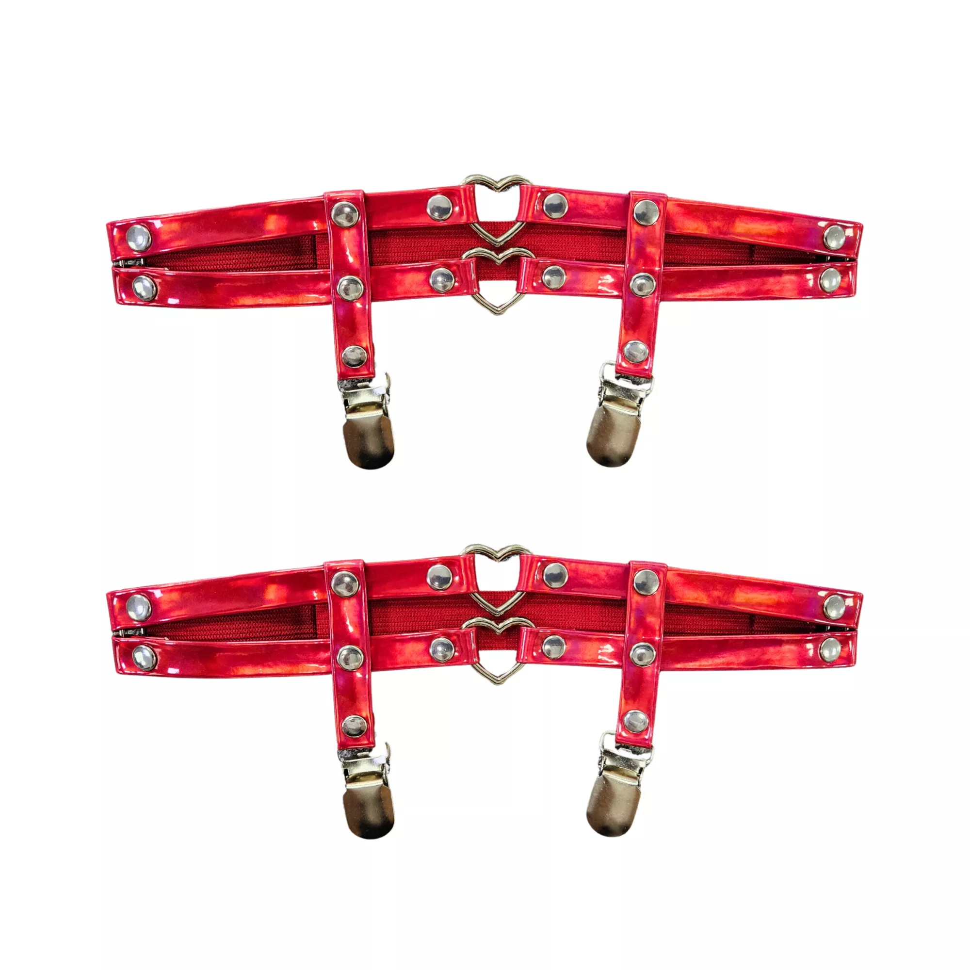 Red Double Heart Garter Belts at Spencer's