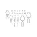 Multi-Pack Barbed Wire Razor Tooth Stud Earrings and Dangle Earrings 9 Pair - 20 Gauge at Spencer's