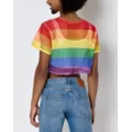 Rainbow Mesh Pride Crop Top at Spencer's