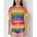 Rainbow Mesh Pride Crop Top at Spencer's