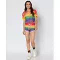 Rainbow Mesh Pride Crop Top at Spencer's