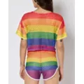 Rainbow Mesh Pride Crop Top at Spencer's
