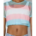 Transgender Pride Mesh Crop Top at Spencer's