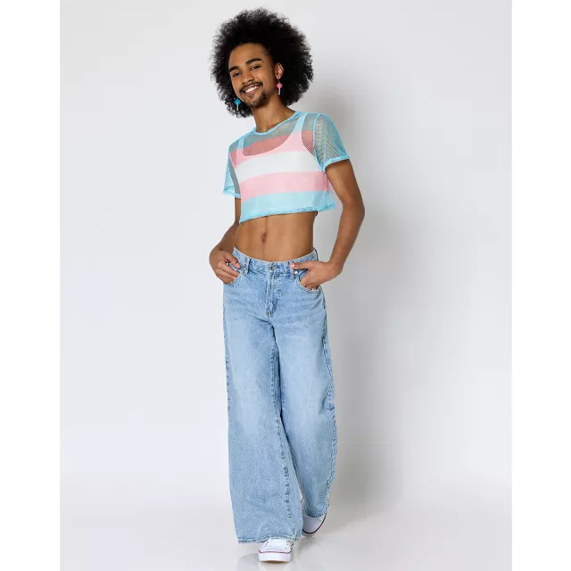 Transgender Pride Mesh Crop Top