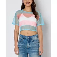 Transgender Pride Mesh Crop Top at Spencer's
