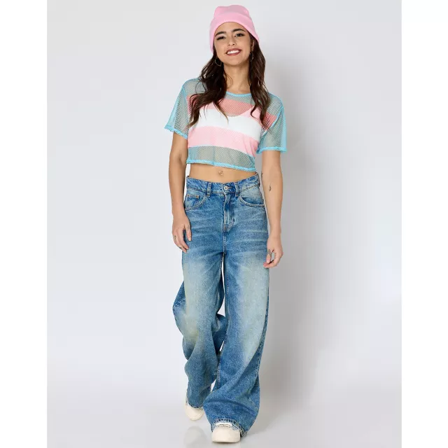 Transgender Pride Mesh Crop Top at Spencer's
