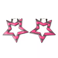 Pink Striped Star Earrings at Spencer's