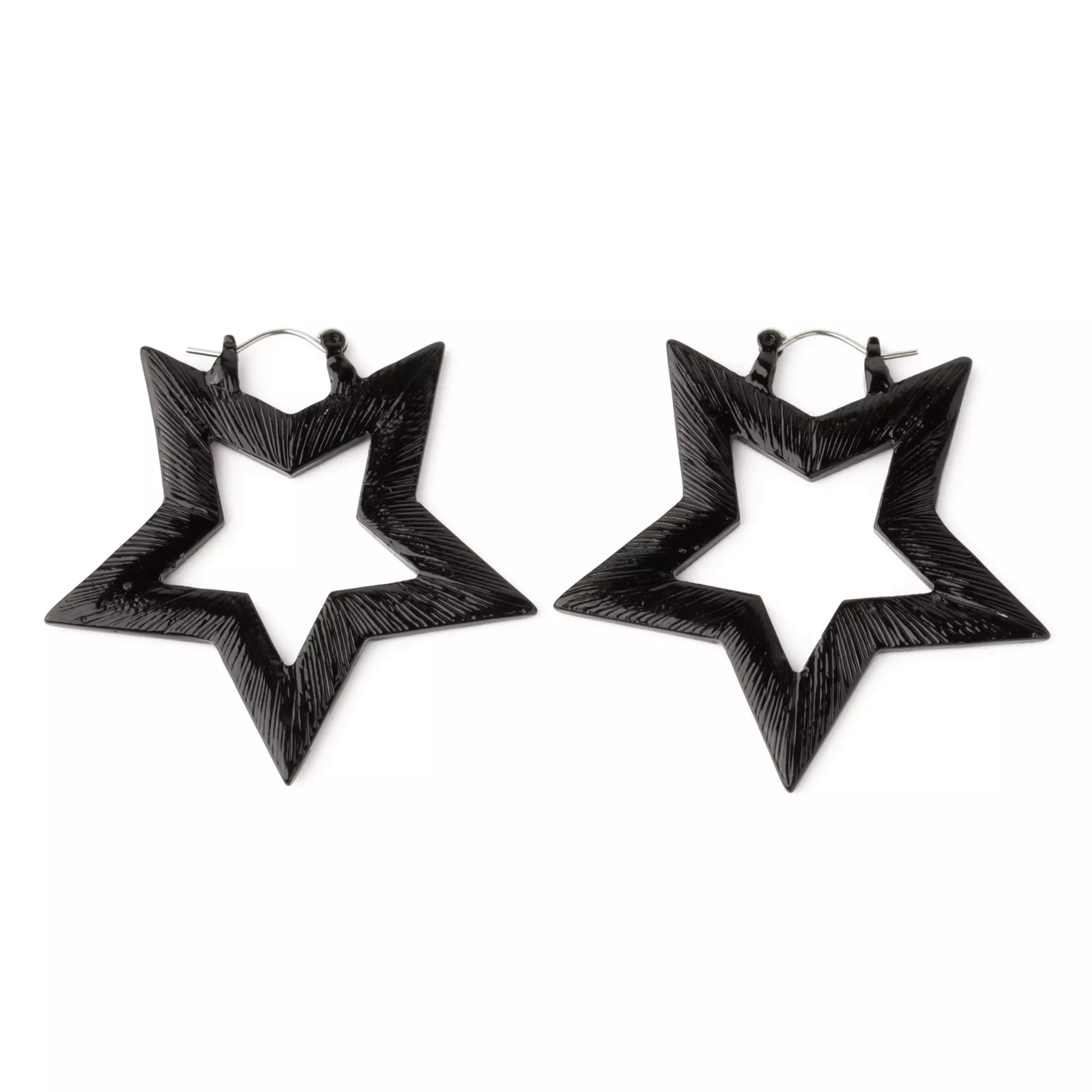 Pink Striped Star Earrings