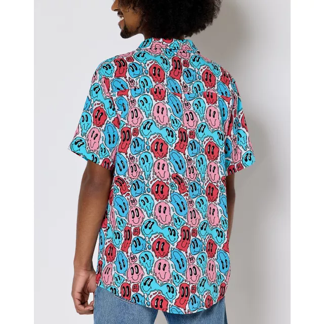 Transgender Pride Melting Smiley Woven Button Up Shirt at Spencer's