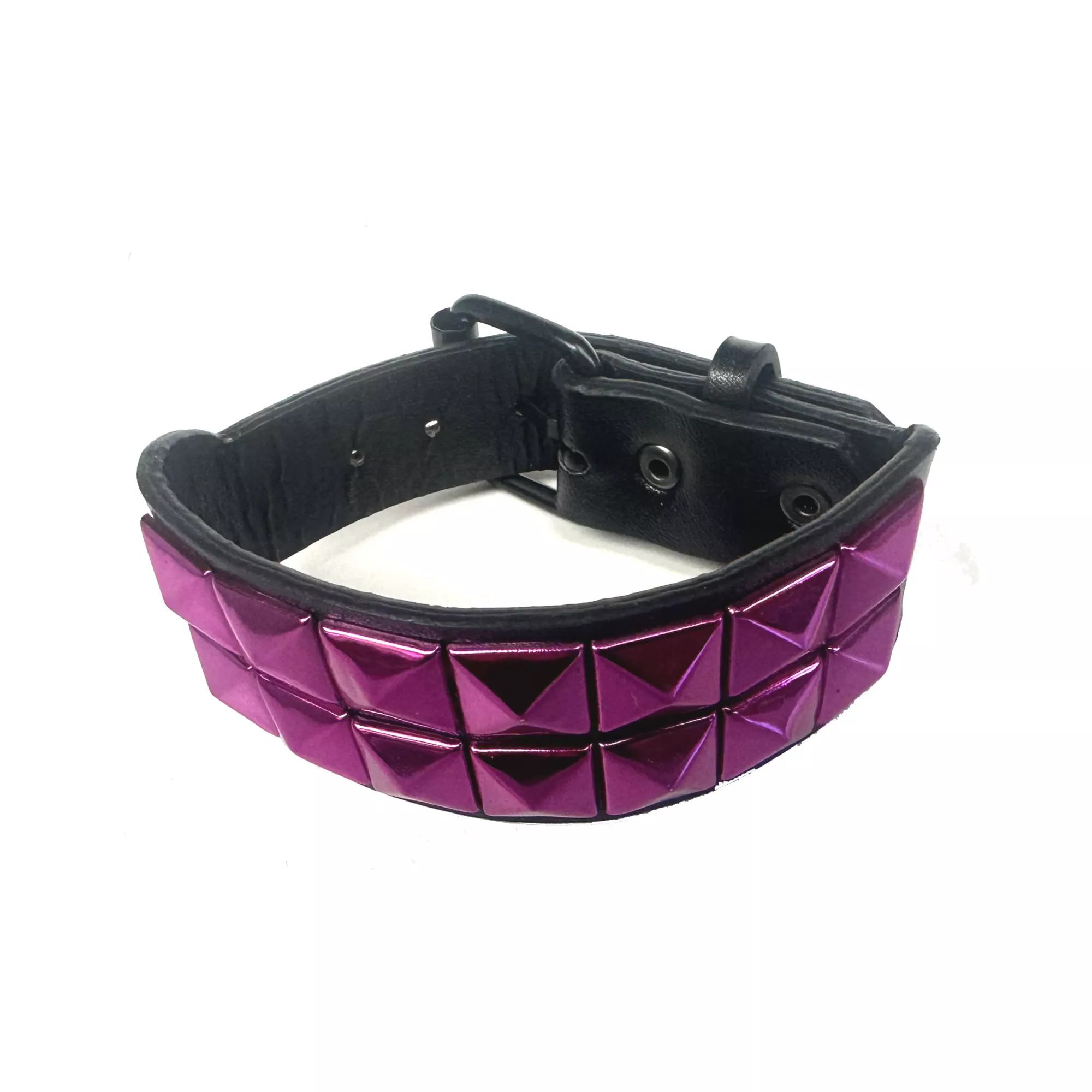 Black and Pink Stud Spike Bracelet at Spencer's