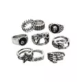 Multi-Pack Skull 8 Ball Star Assorted Rings - 9 Pack at Spencer's