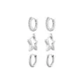 Multi-Pack Silvertone Star Hoops 3 Pair - 18 Gauge at Spencer's