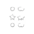 Multi-Pack Silvertone Star Hoops 3 Pair - 18 Gauge at Spencer's