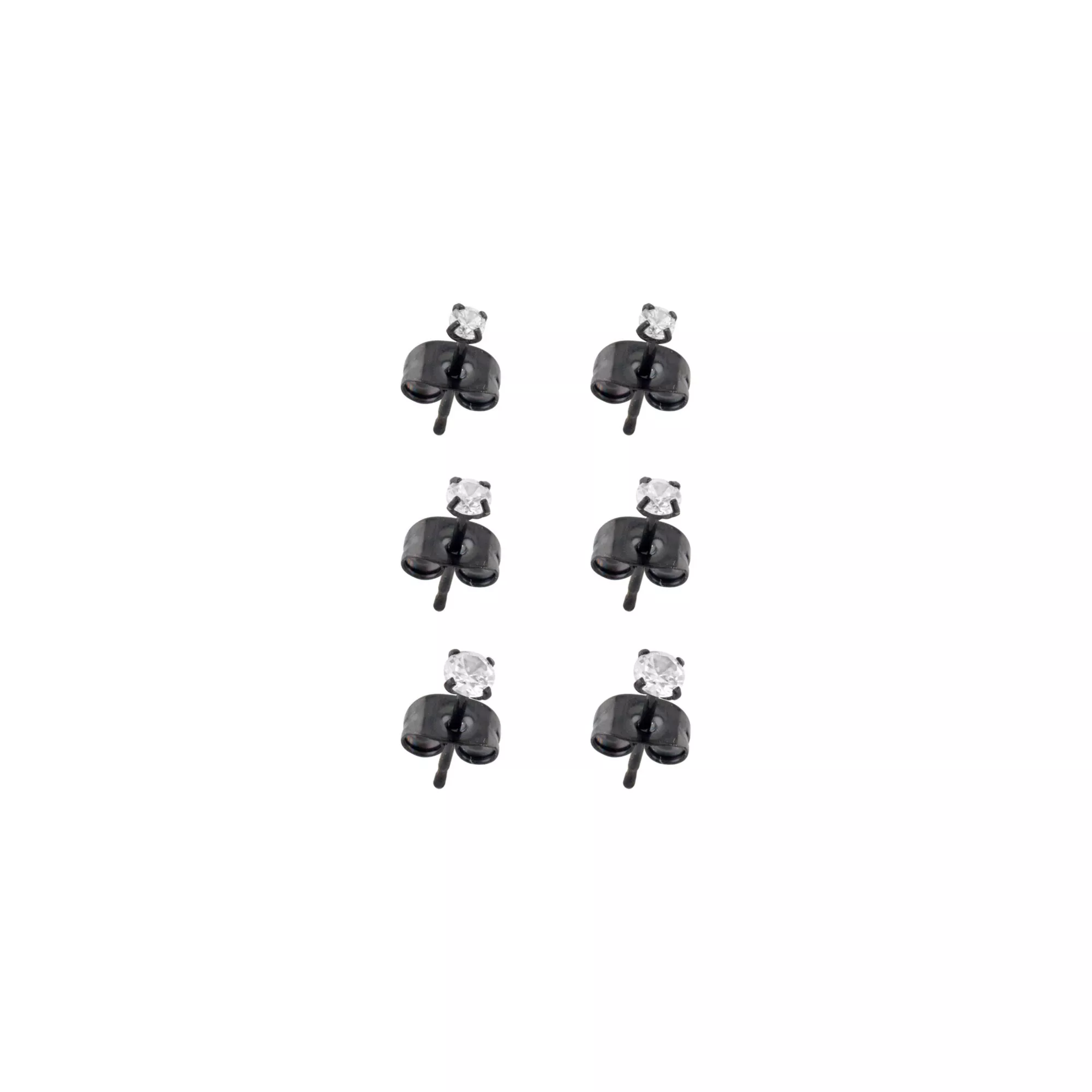 Multi-Pack Prong CZ Black Stud Earrings - 3 Pair at Spencer's
