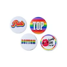 Multi-Pack Top and Bottom Gay Pride Buttons - 4 Pack at Spencer's