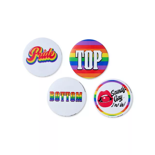 Multi-Pack Top and Bottom Gay Pride Buttons - 4 Pack at Spencer's