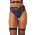 Rainbow Leaf Mesh Boyshorts at Spencer's