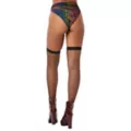 Rainbow Leaf Mesh Boyshorts at Spencer's