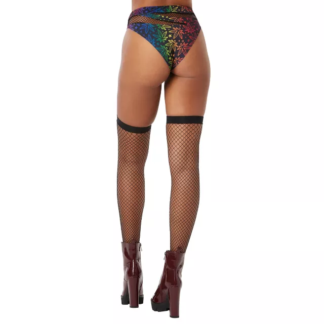 Rainbow Leaf Mesh Boyshorts at Spencer's