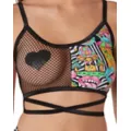 Trippy Lip Mushroom Half Mesh Bralette at Spencer's