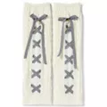 White Lace-Up Leg Warmers at Spencer's