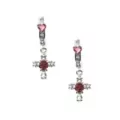 Cross Rose Dangle Huggie Hoop Earrings - 18 Gauge at Spencer's