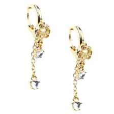 Gold Baby Heart Dangle Earrings at Spencer's
