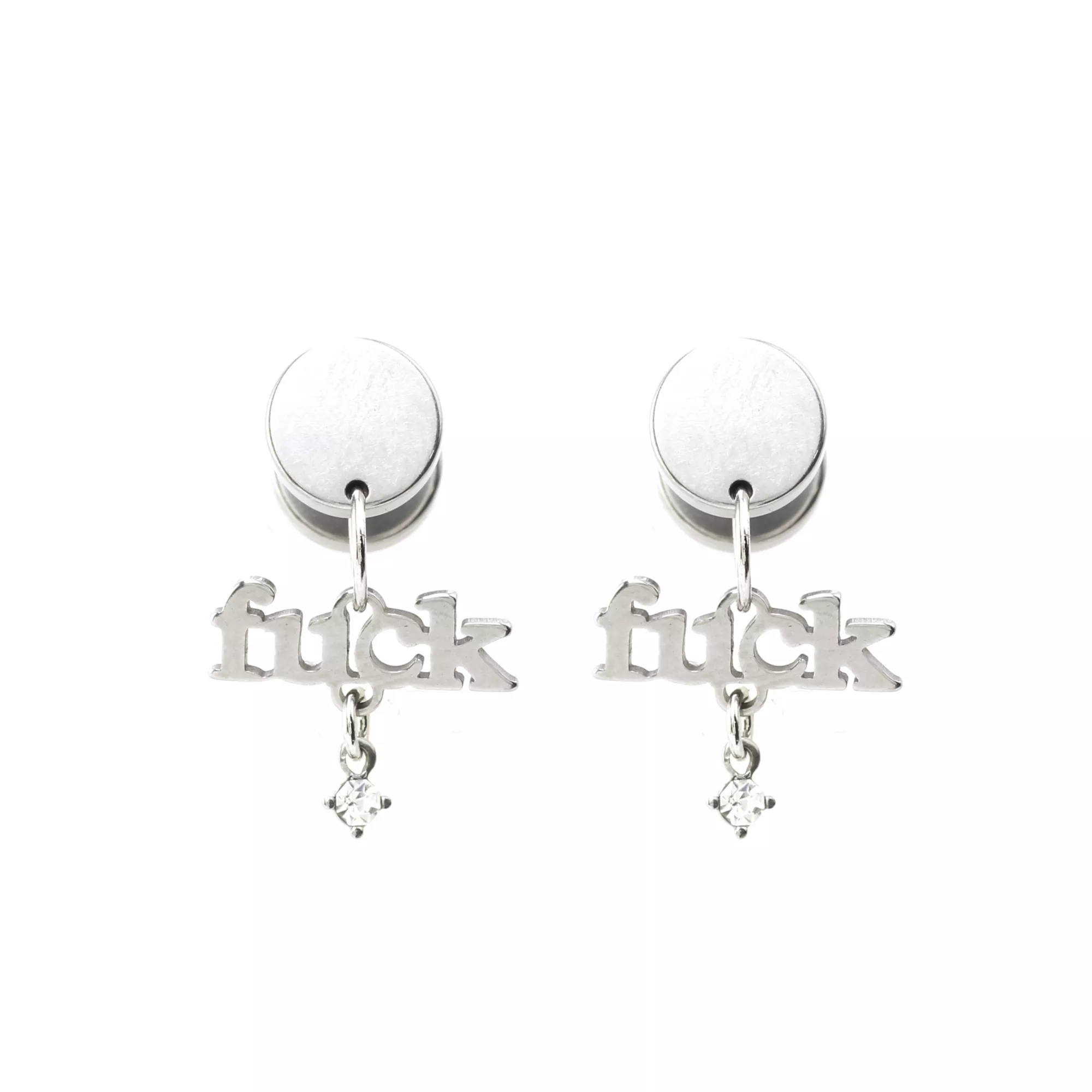 Fuck Silvertone Fake Plugs - 18 Gauge at Spencer's