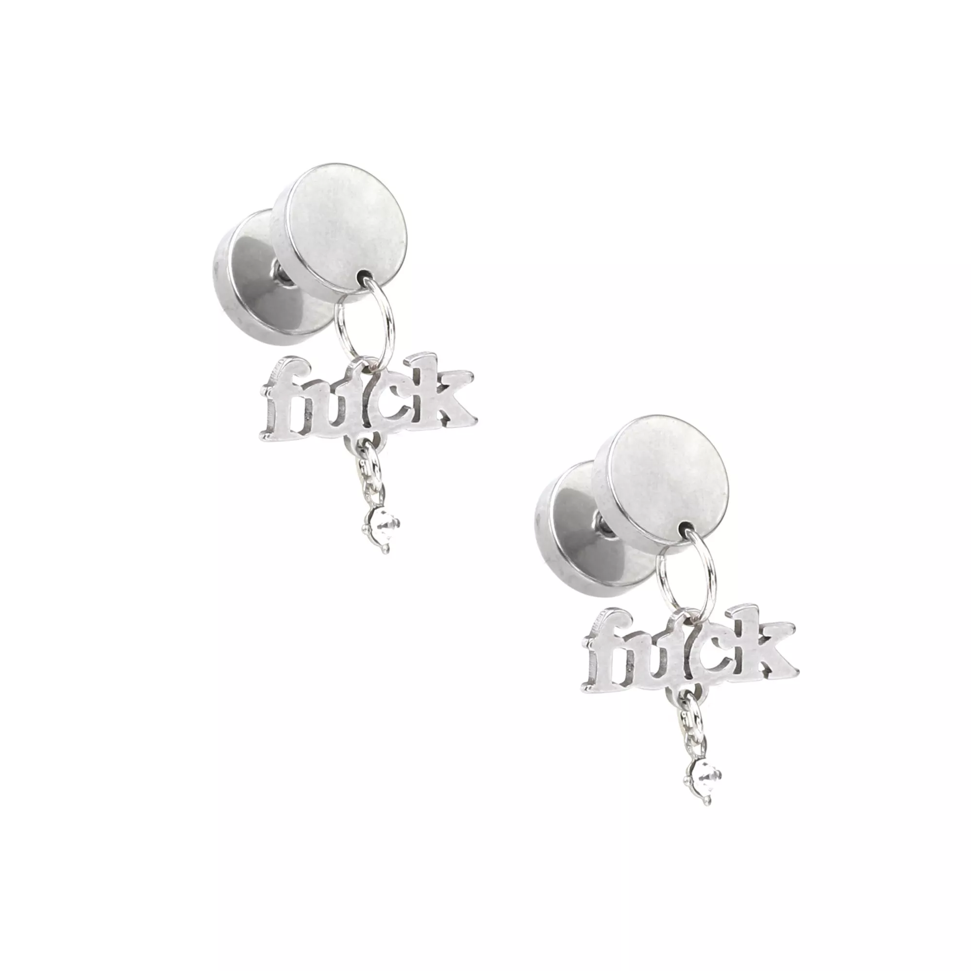 Fuck Silvertone Fake Plugs - 18 Gauge at Spencer's