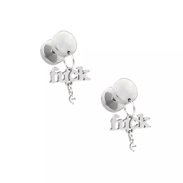 Fuck Silvertone Fake Plugs - 18 Gauge at Spencer's