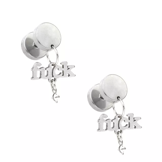 Fuck Silvertone Fake Plugs - 18 Gauge at Spencer's