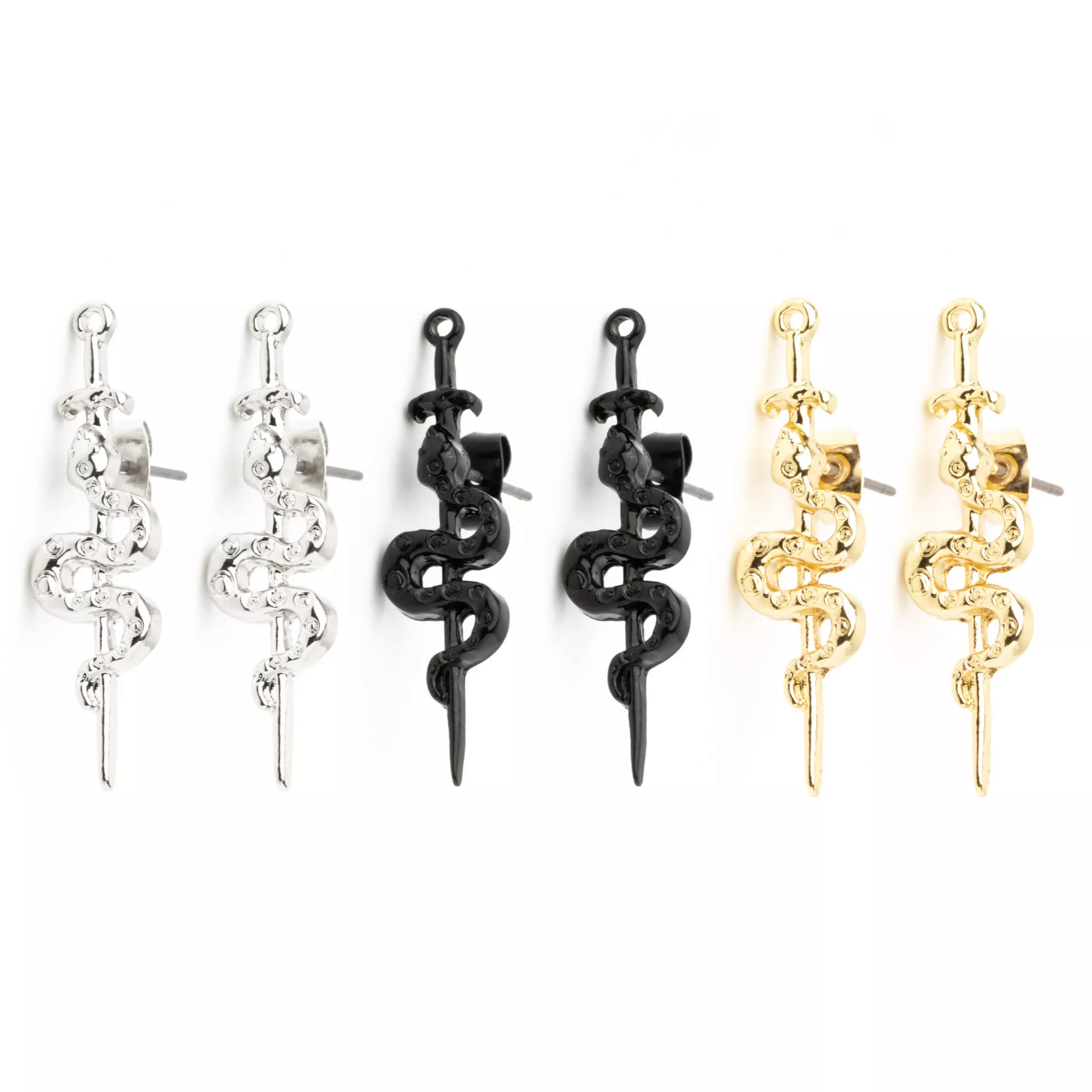 Multi-Pack Multicolor Snake Dagger Stud Earrings - 3 Pack at Spencer's
