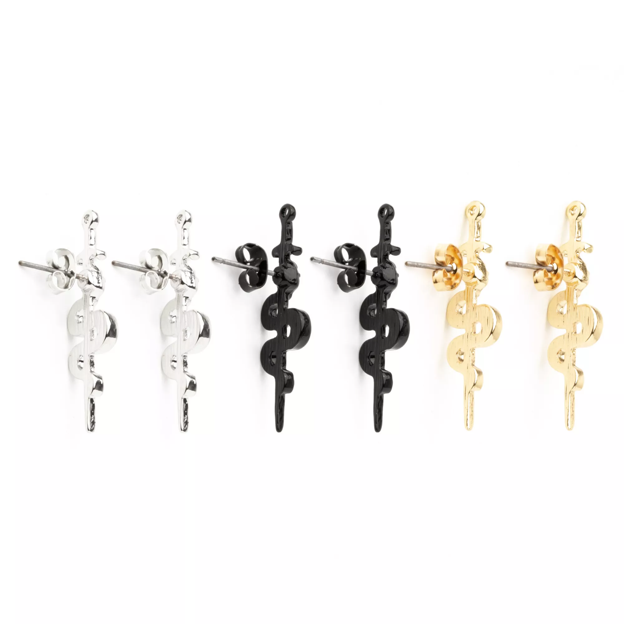 Multi-Pack Multicolor Snake Dagger Stud Earrings - 3 Pack at Spencer's