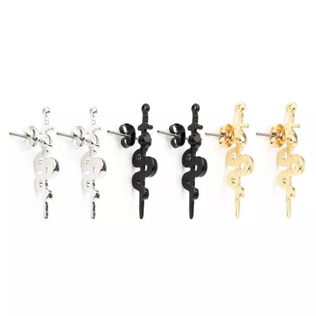 Multi-Pack Multicolor Snake Dagger Stud Earrings - 3 Pack at Spencer's
