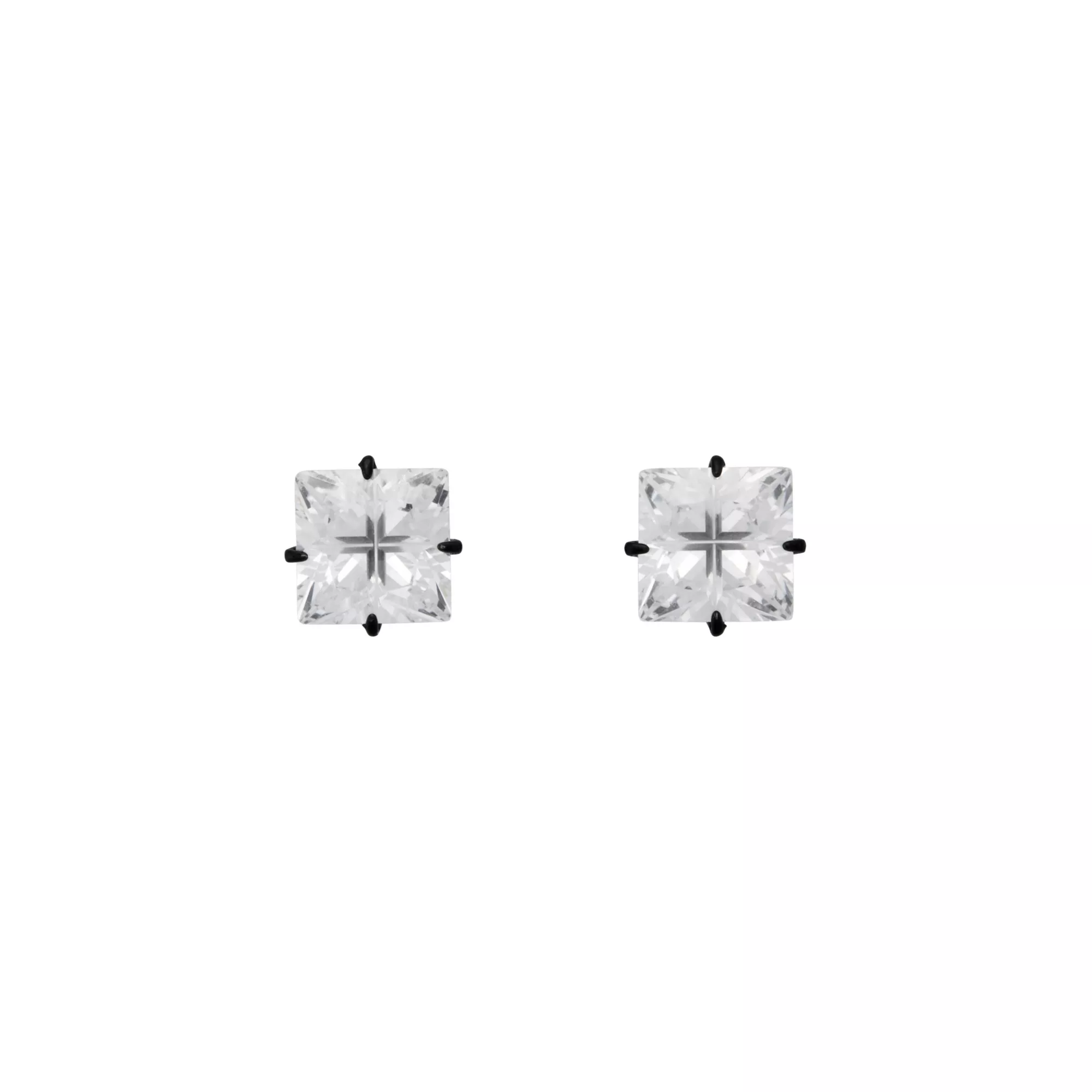 CZ Black Titanium Circle Stud Earrings at Spencer's