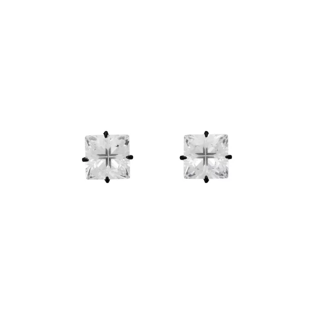 CZ Black Titanium Circle Stud Earrings at Spencer's