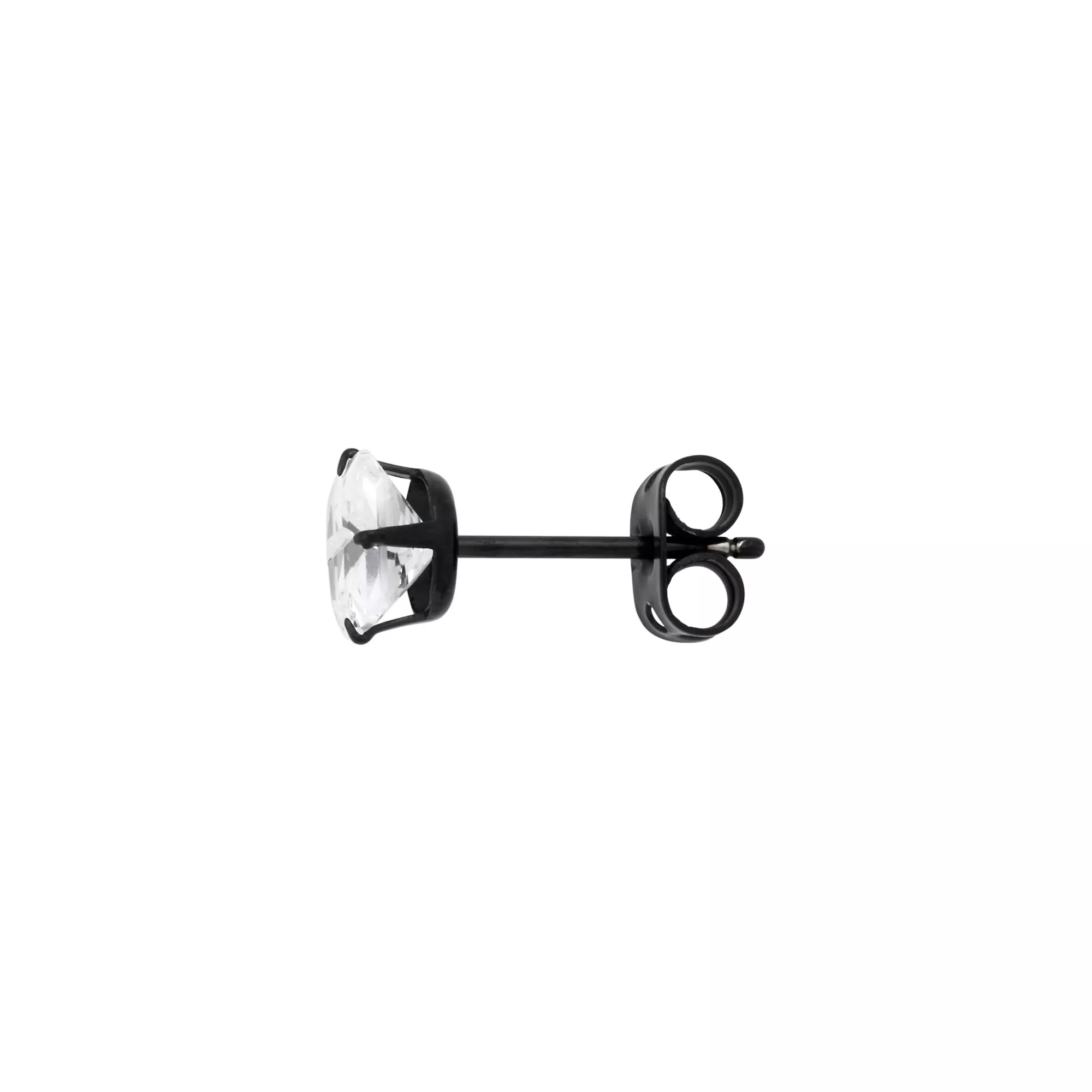 CZ Black Titanium Circle Stud Earrings at Spencer's