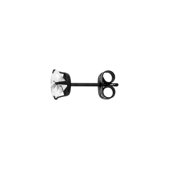 CZ Black Titanium Circle Stud Earrings at Spencer's