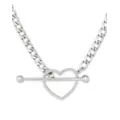Kayla Malecc Silver Heart Toggle Barbell Choker Necklace at Spencer's