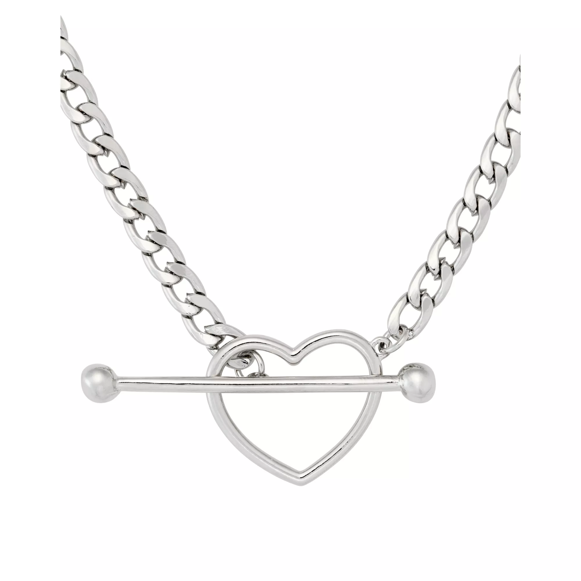Kayla Malecc Silver Heart Toggle Barbell Choker Necklace at Spencer's