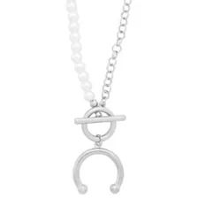 Kayla Malecc Pearl Horseshoe Necklace at Spencer's
