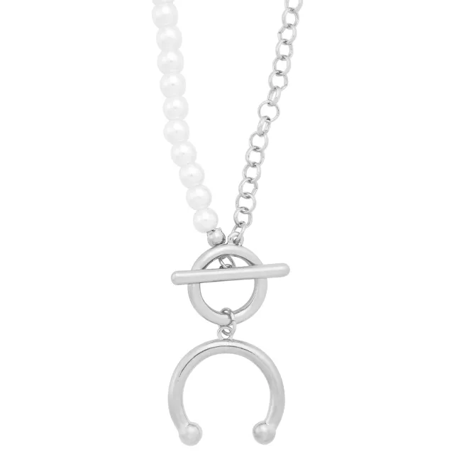 Kayla Malecc Pearl Horseshoe Necklace at Spencer's