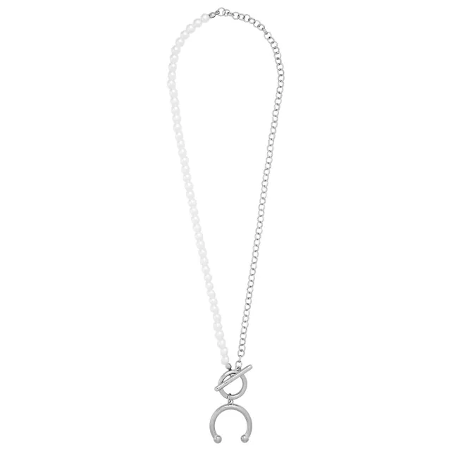 Kayla Malecc Pearl Horseshoe Necklace at Spencer's