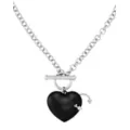 Kayla Malecc Pierced Black Heart Chain Necklace at Spencer's
